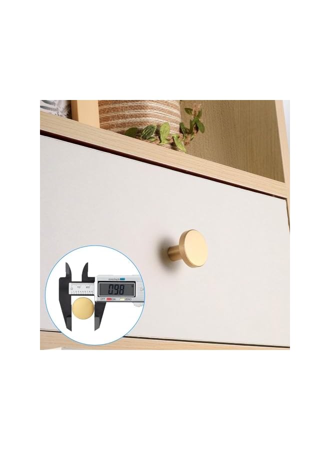 The Bros Gold Cabinet Knobs, 4 Pcs Brushed Brass Round Kitchen Cabinet Hardware Pulls Knobs Gold for Dresser Drawer Cupboard Furniture Closet Wardrobe Door Knobs Handles(20x25 mm) - Image 4