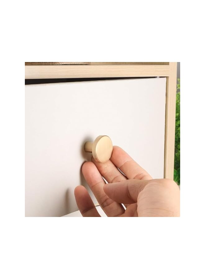 The Bros Gold Cabinet Knobs, 4 Pcs Brushed Brass Round Kitchen Cabinet Hardware Pulls Knobs Gold for Dresser Drawer Cupboard Furniture Closet Wardrobe Door Knobs Handles(20x25 mm) - Image 5