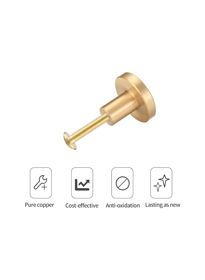 The Bros Gold Cabinet Knobs, 4 Pcs Brushed Brass Round Kitchen Cabinet Hardware Pulls Knobs Gold for Dresser Drawer Cupboard Furniture Closet Wardrobe Door Knobs Handles(20x25 mm) - Image 3