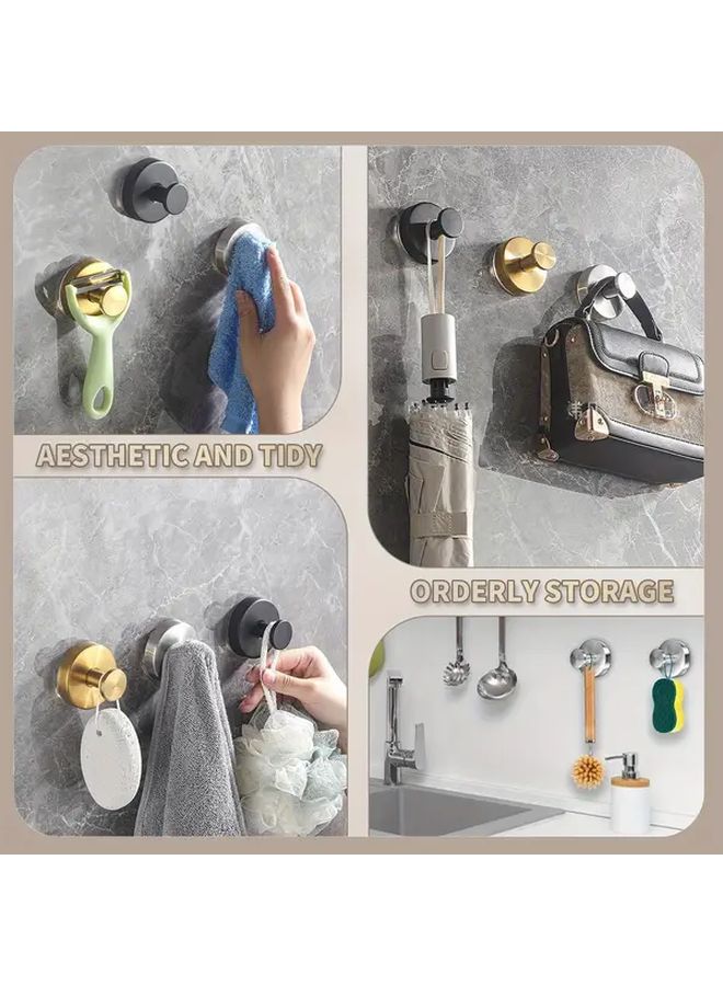 4Pcs Silvery 304 Stainless Steel Suction Cup Hooks 15lb Heavy Duty Wall Mounted - Image 5