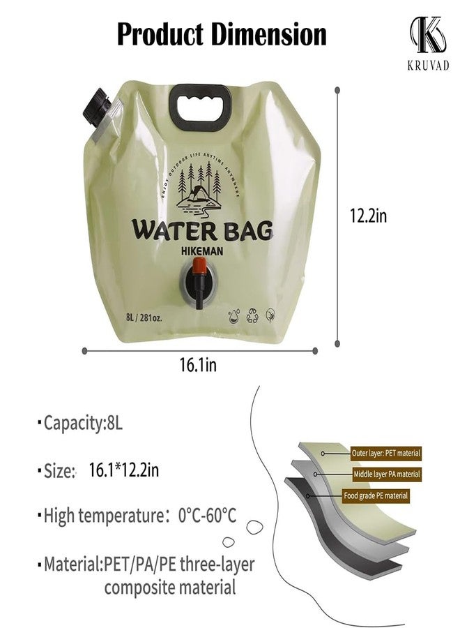 Kruvad Camping Water Saving Container Bag 8L Drinking Water Portable and Convenient Collapsible with Faucet Water Tank Mountain Container Bag for Outdoor Adventures and Emergencies [ 31x41x1 CM ] - Image 4