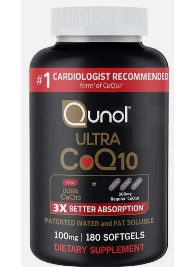Qunol Ultra CoQ10 100 mg, 180 Softgels - 3x Better Absorption - Image 1
