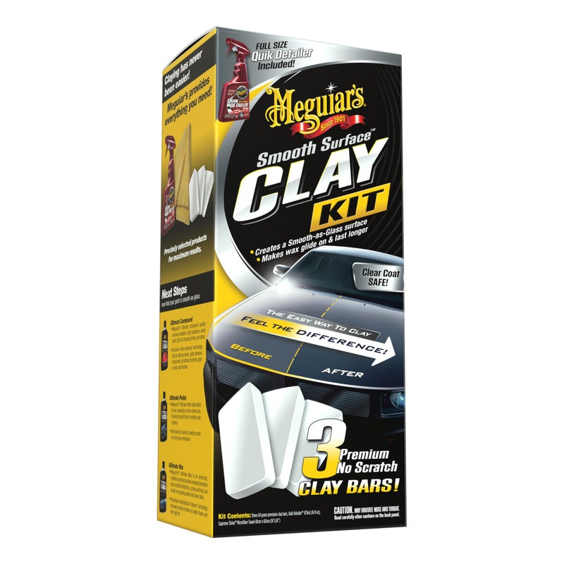 Meguiar's G191700 Smooth Surface Clay Kit, Safe and Easy Car Claying for Smooth as Glass Finish - Image 1