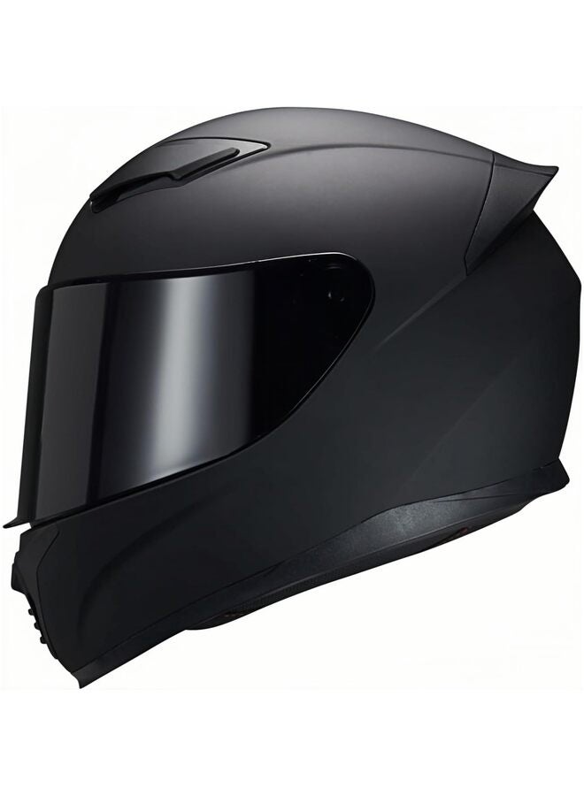 Generic Full Face Helmet Black Motorcycle Helmet Motorcycle Motorbike Street Bike Racing Helmets for Adults WS-607 DOT Approved (with Black Visor, XL) - Image 1
