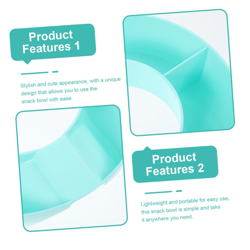 Snack Bowl With Compartment Portable Tumbler Cup For Outdoor Travel Camping Sky Blue - Image 4