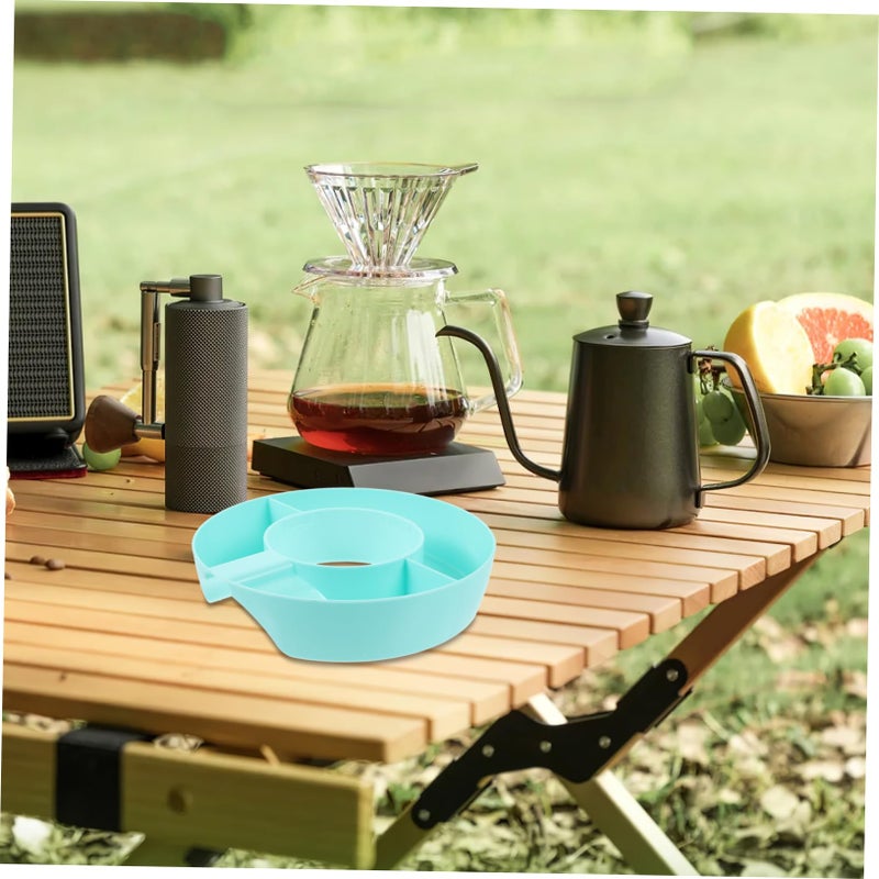 Snack Bowl With Compartment Portable Tumbler Cup For Outdoor Travel Camping Sky Blue - Image 5