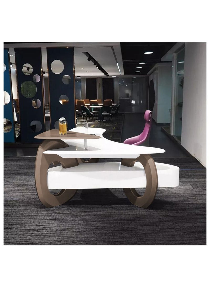 HUIMEI Huimei BG-999 Executive Office Table Glossy White Color  - Image 2