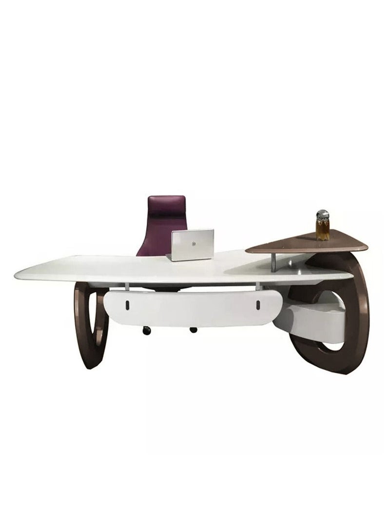 HUIMEI Huimei BG-999 Executive Office Table Glossy White Color  - Image 1