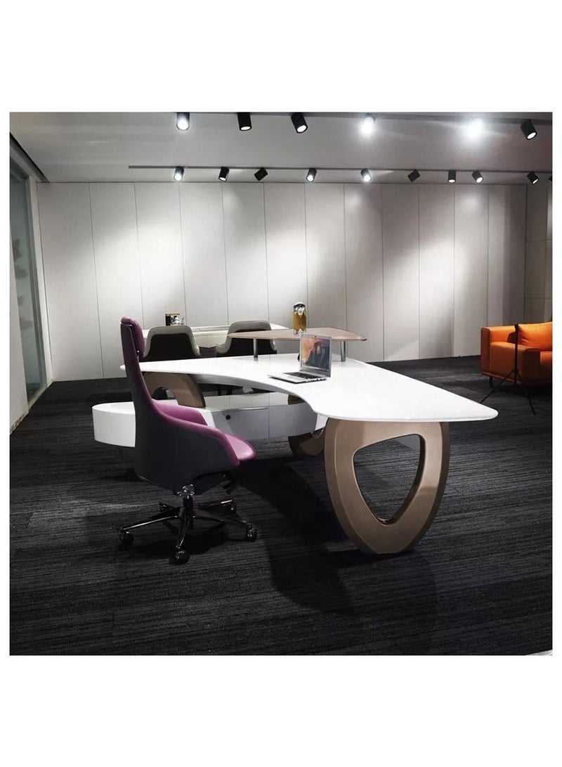 HUIMEI Huimei BG-999 Executive Office Table Glossy White Color  - Image 3