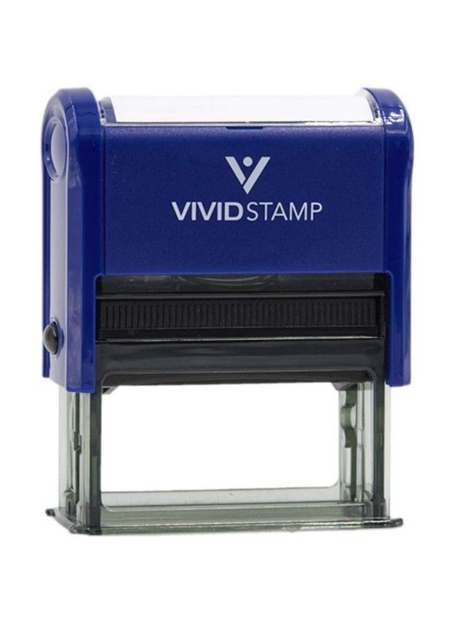 Vivid Stamp Basic Entered Self Inking Rubber Stamp (Blue Ink) Large  - Image 1