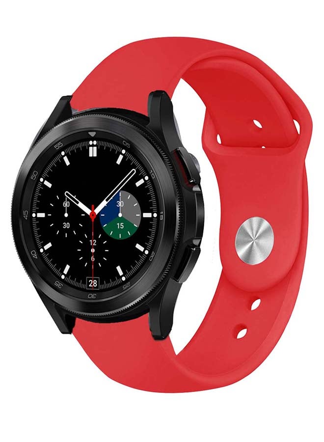 Perfii Solid Silicone Replacement Band for Samsung Galaxy Watch4 42/46mm Red - Image 2