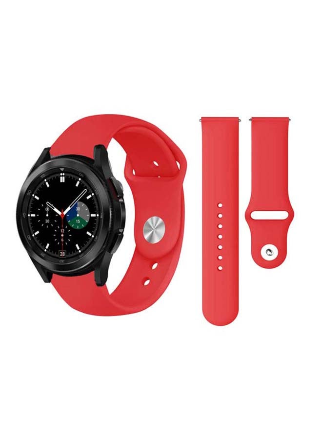 Perfii Solid Silicone Replacement Band for Samsung Galaxy Watch4 42/46mm Red - Image 1