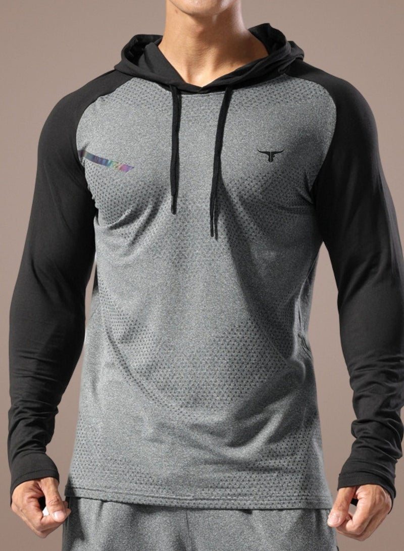 Thugfit DynamicEdge Men's Hoodie - Grey - Image 3