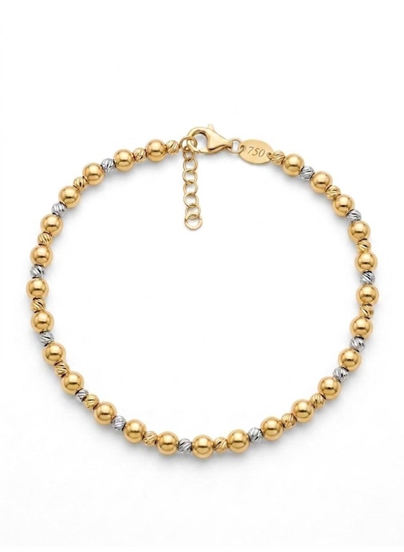 The Intermix Gems 18 Karat 750 Tricolor Gold Bead Station Bracelet - Image 1
