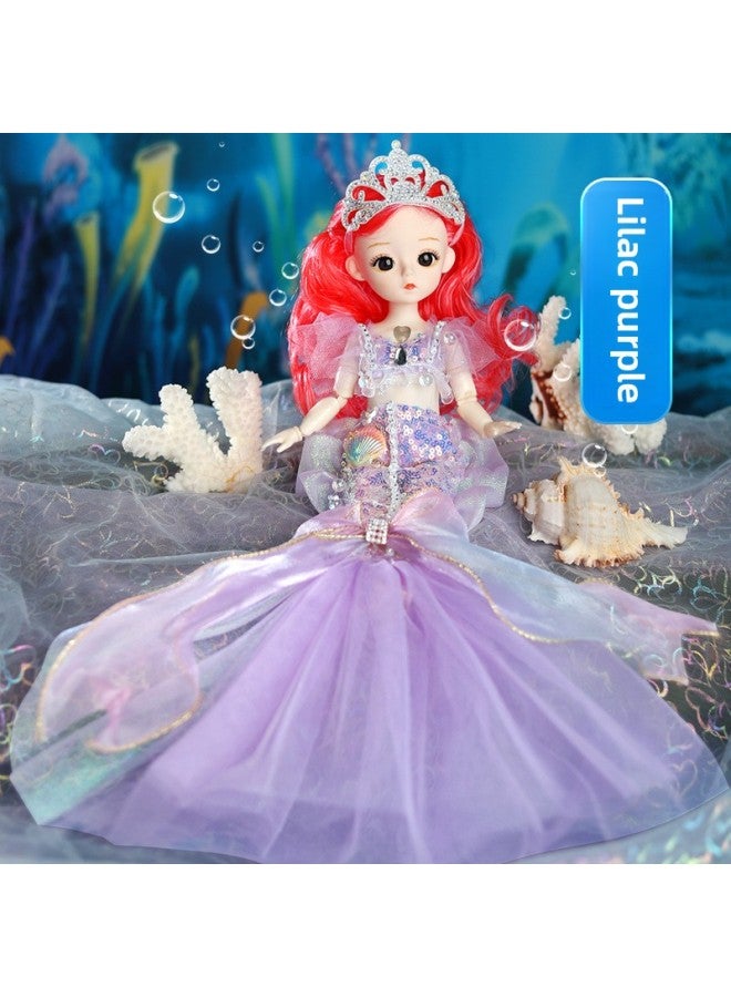 Mermaid Toy 30cm Doll Singing Children's Holiday Gift Kindergarten Gift Supply-Color:Lilac Purple-Height:No Music - Image 1