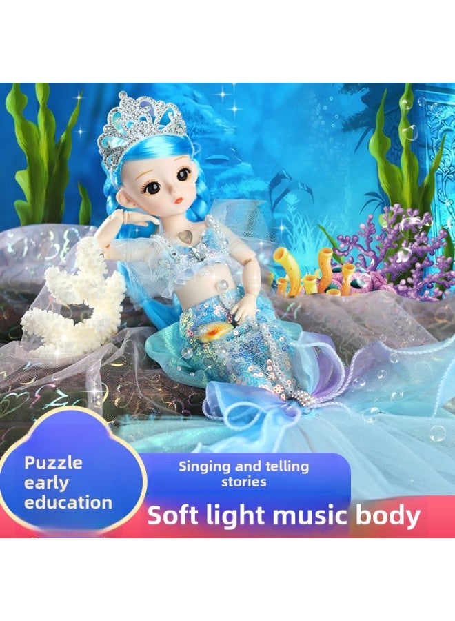 Mermaid Toy 30cm Doll Singing Children's Holiday Gift Kindergarten Gift Supply-Color:Lilac Purple-Height:No Music - Image 3