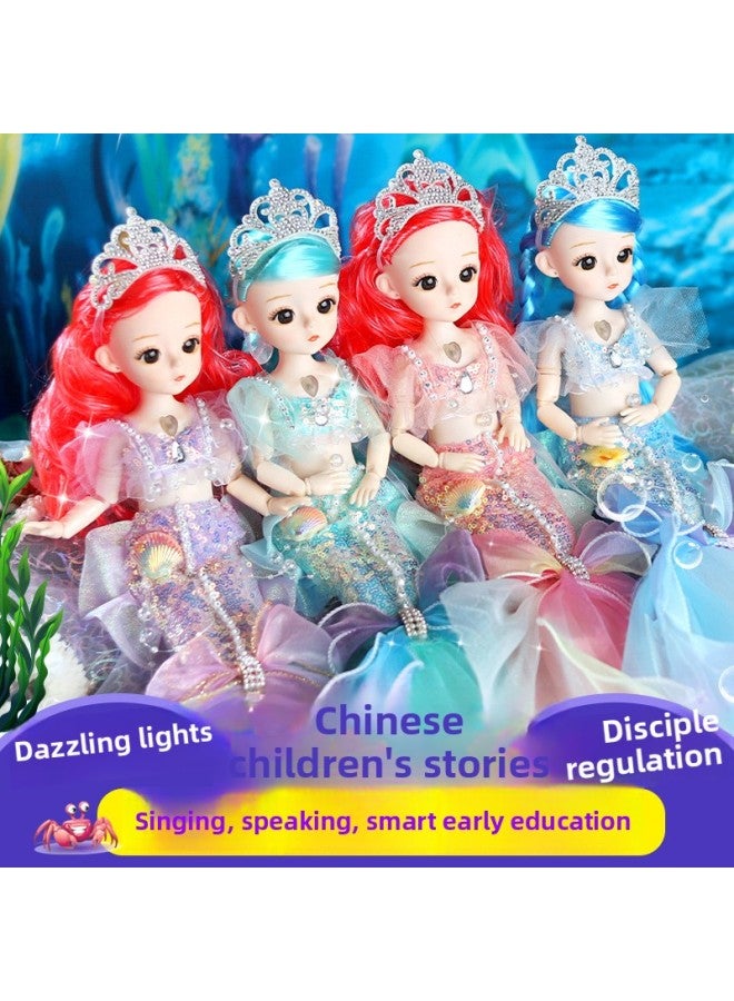 Mermaid Toy 30cm Doll Singing Children's Holiday Gift Kindergarten Gift Supply-Color:Lilac Purple-Height:No Music - Image 2
