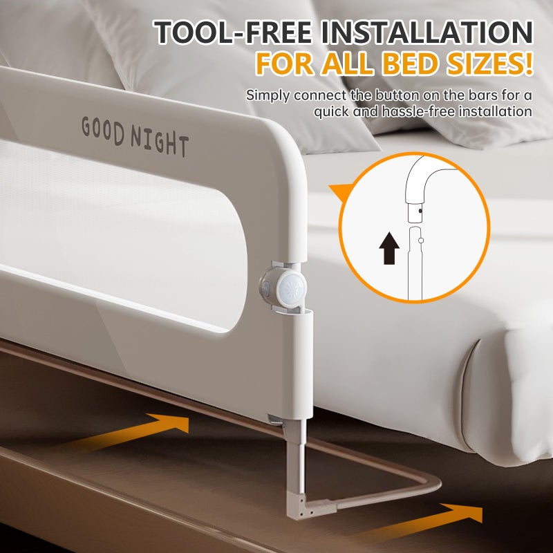 strenkitech Foldable Toddler Bed Rails - Kids Guard Bumper for Crib Safe Bed Side Rail for Twin Queen King Full Size Beds 32inch - Image 3