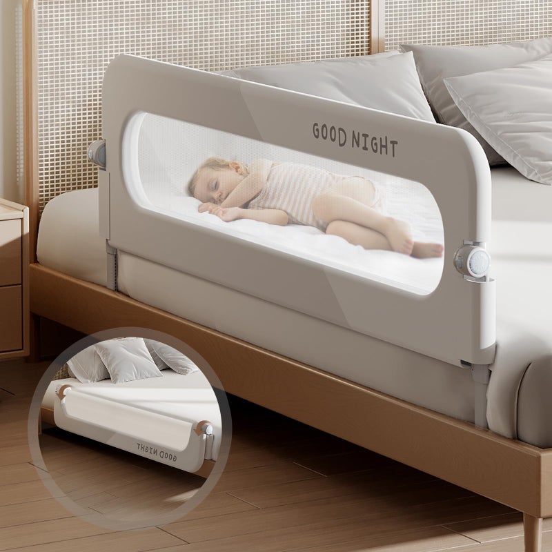 strenkitech Foldable Toddler Bed Rails - Kids Guard Bumper for Crib Safe Bed Side Rail for Twin Queen King Full Size Beds 32inch - Image 1