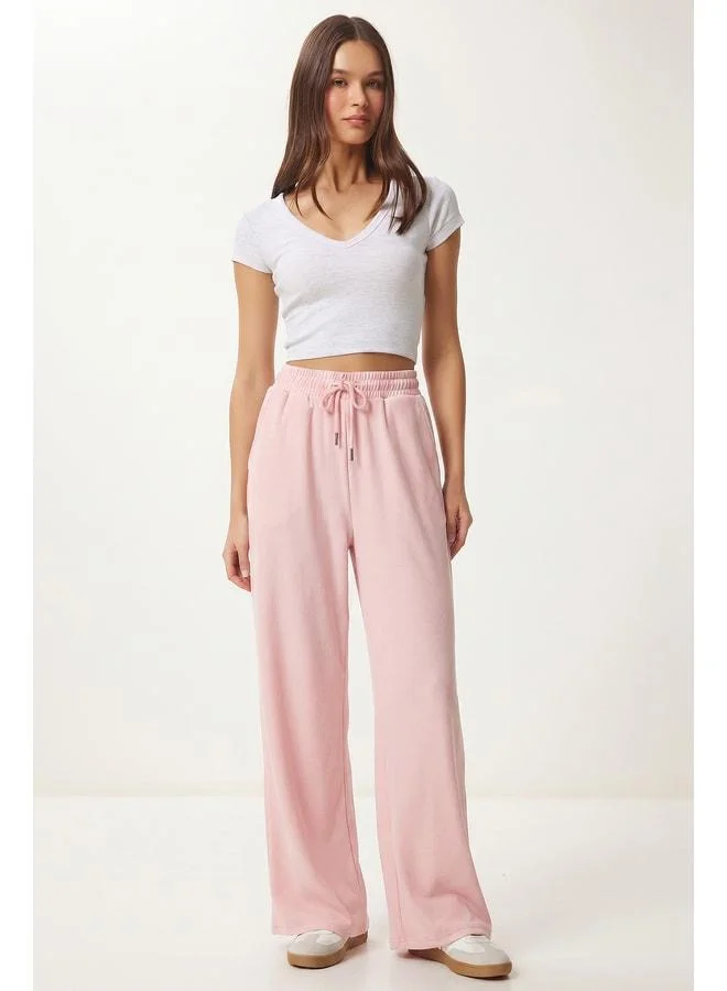 Lovely Istanbul Pocketed Ribbed Modal Sweatpants LUB0331 Candy Pink.