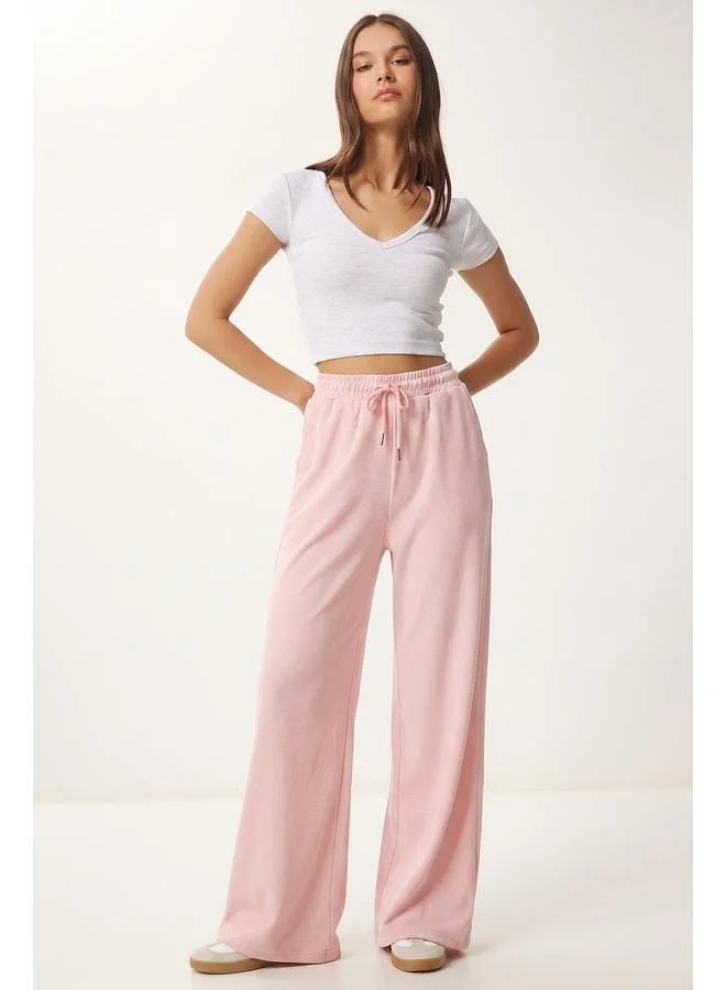 Lovely Istanbul Pocketed Ribbed Modal Sweatpants LUB0331 Candy Pink.
