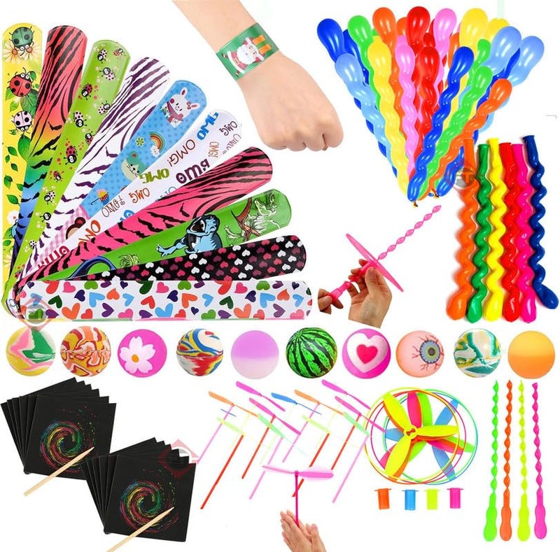Firstly Rainbow Scratch With Balloons, Crazy balls, Flying Toys Combo Pack as Return Gifts for Kids of All Age Group| 36 pcs - Image 1