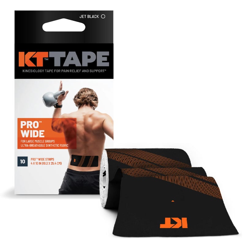 KT Tape, Pro Synthetic Kinesiology Athletic Tape, 10 Count, 10” Precut Wide Strips - Image 1