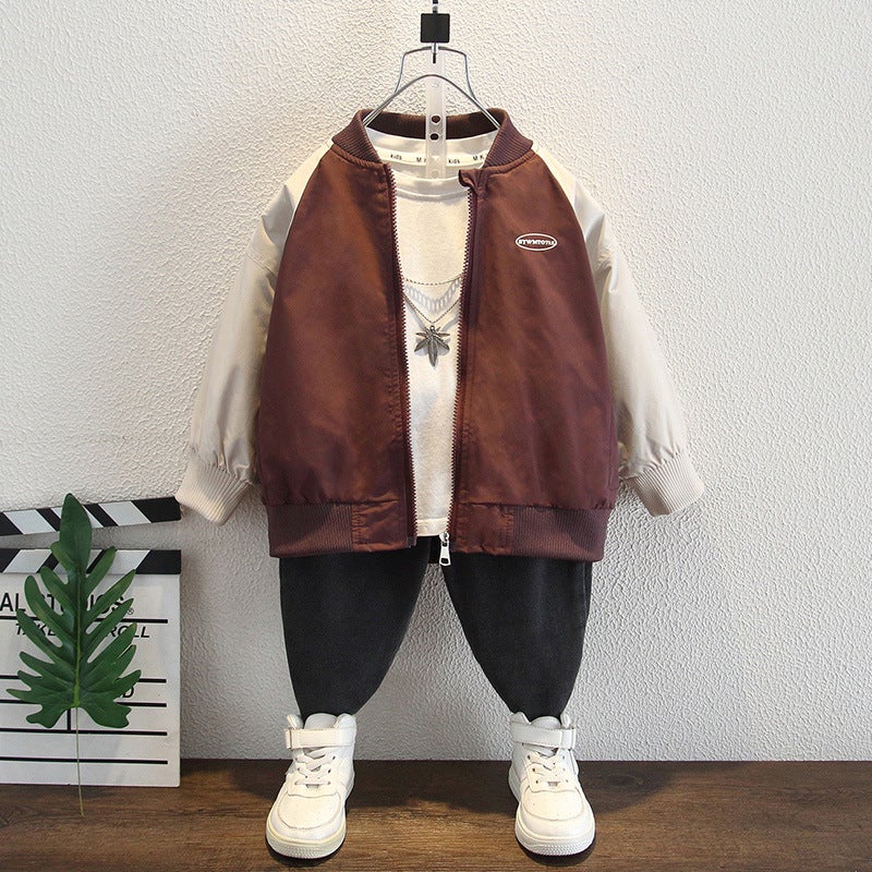 Boys' Baseball Jacket 2025 Autumn New Stylish And Fashionable Toddler Korean Style Jacket Trendy - Image 3