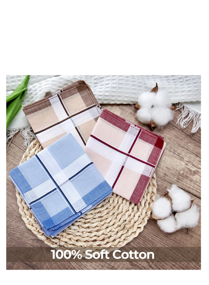 Men's Cotton Handkerchiefs Set of 12, Classic Pocket Squares with Elegant Patterns in Assorted Colors, Perfect Gift for Him - Image 4