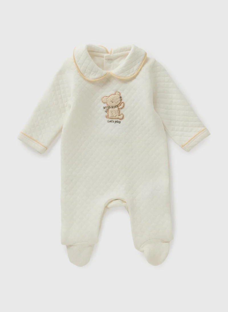 ماتلان Baby Cream Quilted Lets Play Sleepsuit