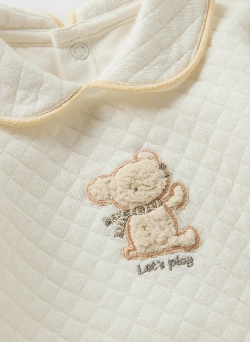 ماتلان Baby Cream Quilted Lets Play Sleepsuit