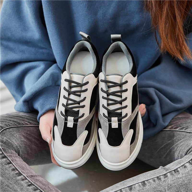 2021 Spring Thick Sole Height 8cm Korean 32 Casual 33 All-match ins Internet Celebrity 34 Small Size 6cm Panda Women's Shoes - Image 4