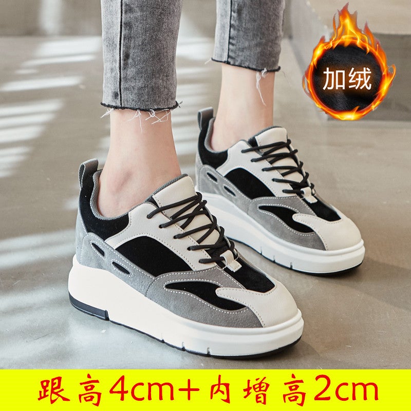 2021 Spring Thick Sole Height 8cm Korean 32 Casual 33 All-match ins Internet Celebrity 34 Small Size 6cm Panda Women's Shoes - Image 1