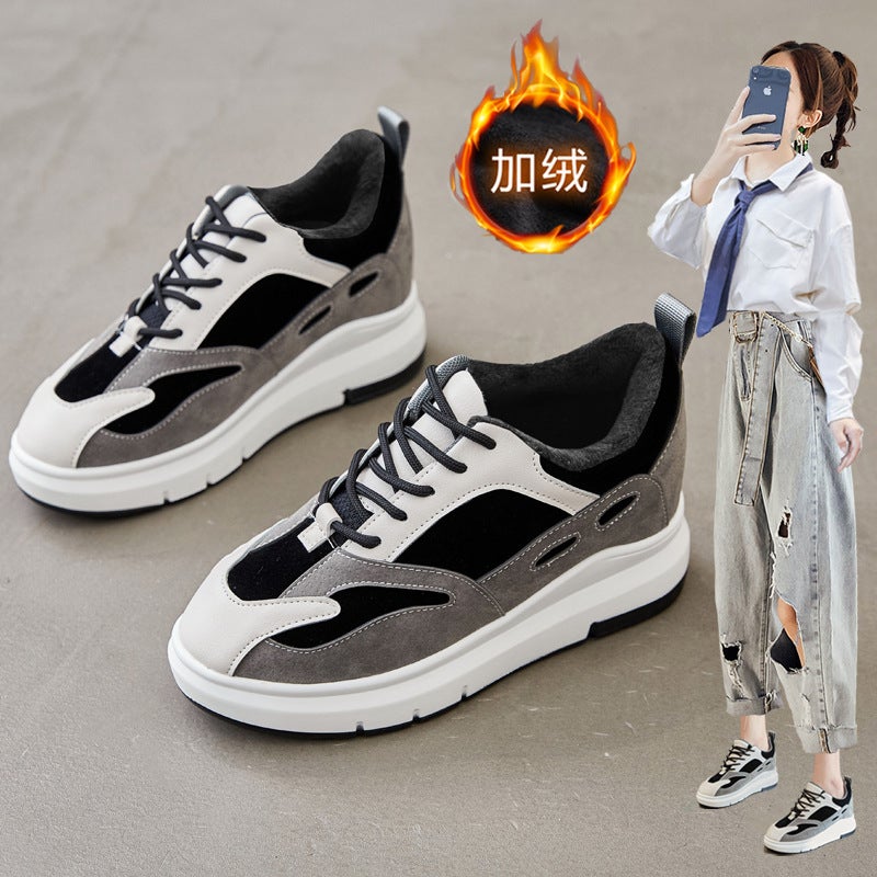 2021 Spring Thick Sole Height 8cm Korean 32 Casual 33 All-match ins Internet Celebrity 34 Small Size 6cm Panda Women's Shoes - Image 3