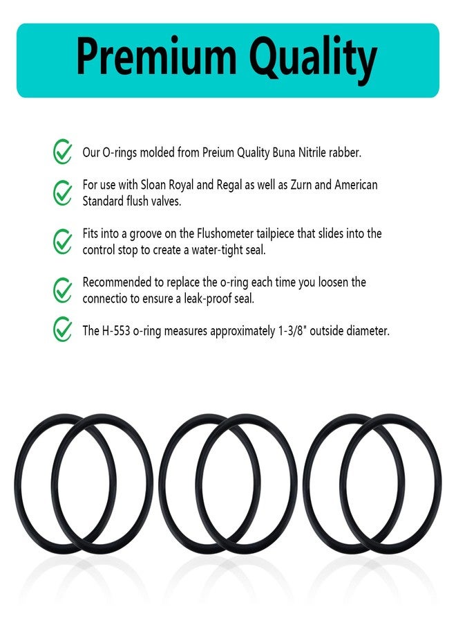 STPCTOU H-553 Tailpiece O-Ring for Use with 5308696/ A912809-0070A / P6000-C31 Orings for Royal/Regal,Sloan, American Standard Flushometer Valve Tailpiece, Watertight Seal Replaces O-Rings(6 Pack) - Image 4