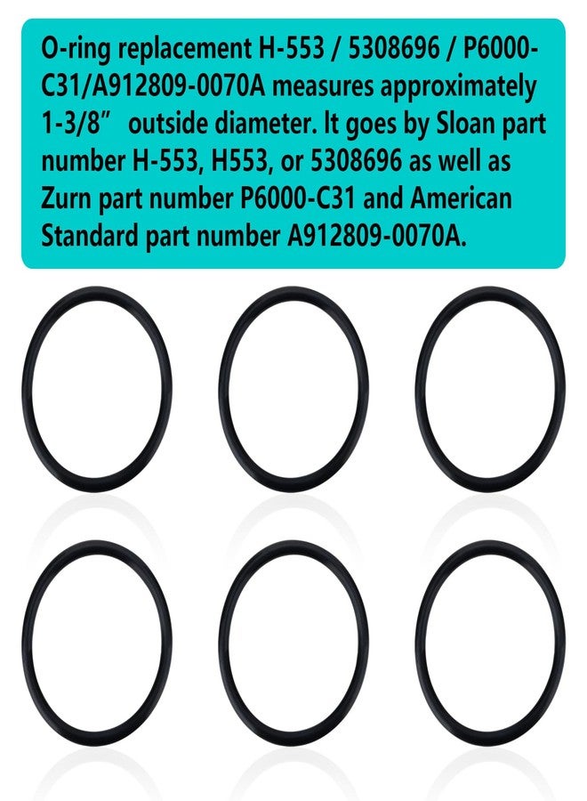 STPCTOU H-553 Tailpiece O-Ring for Use with 5308696/ A912809-0070A / P6000-C31 Orings for Royal/Regal,Sloan, American Standard Flushometer Valve Tailpiece, Watertight Seal Replaces O-Rings(6 Pack) - Image 5