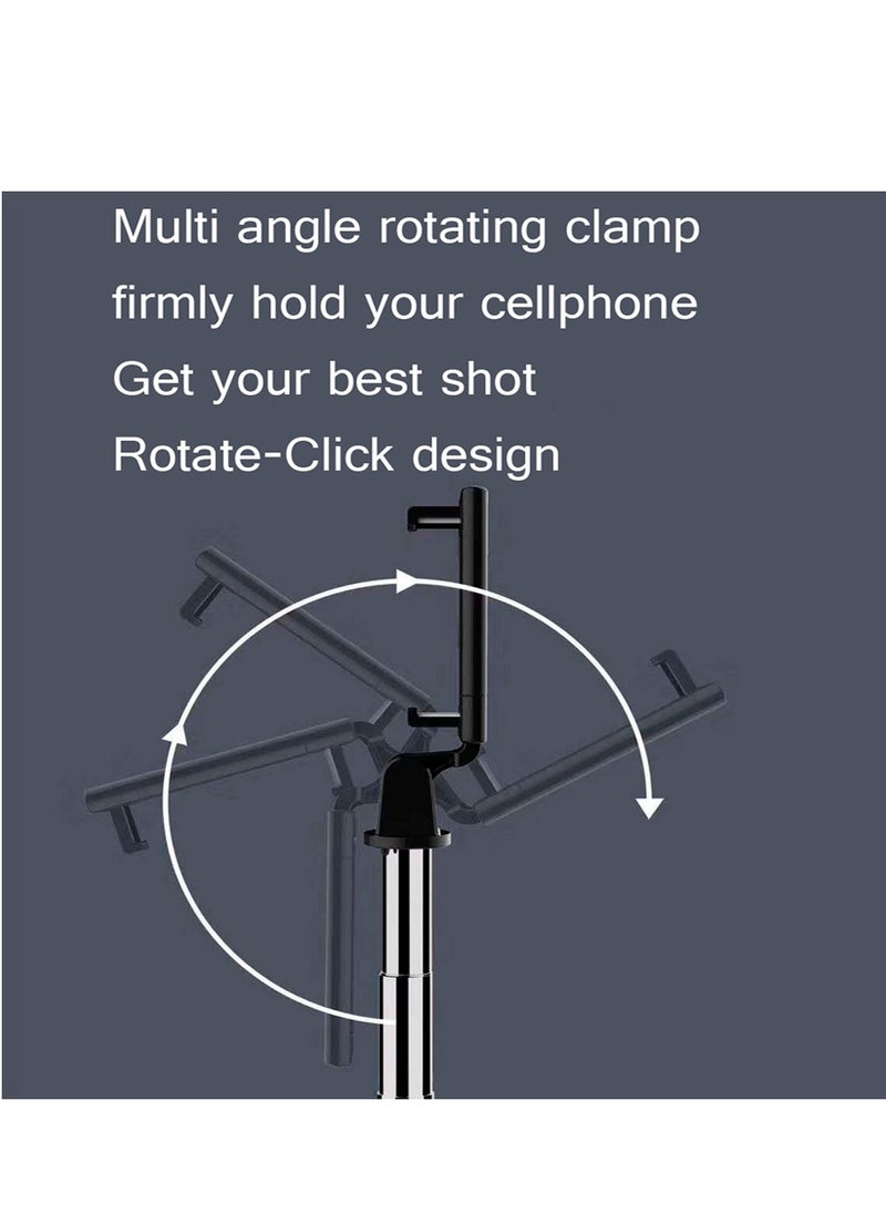 ELTRAZONE K07 Selfie Stick Remote Control Integrated Tripod Rotate Click Compact Size One Key Compatible With Multi-size Gear Design Clamp Selfie Stick  - Image 5
