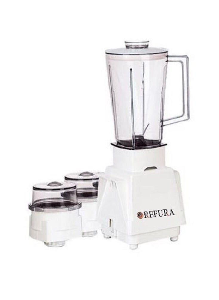 REFURA 3 In 1 Multifunctional Blender 1.5L 400W RE-242 | Stainless Steel Blades,| 1L Jar, Over Heat Protection | Coffee Grinder & Smoothie Maker | - Image 1