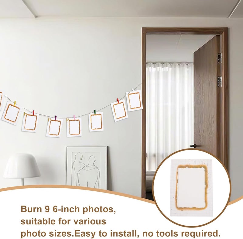 Wall Hanging Paper Picture Frame Set, 6-inch Blank Photo Holders with 9 Slots, DIY Creative Home Decor for Photo Display and Landscape Collage - Image 3