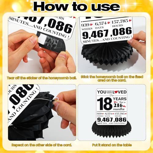 Woosytoo Funny 18th Birthday Decorations 9Pcs 18th Birthday Honeycomb Centerpieces for Teens 18 Years Old Party Decor Cheers to 18 Years Party Banner Table Topper Caution Logos Sign for Boys Girls - Image 5