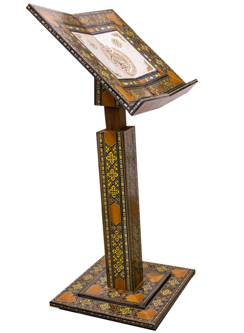 ريبنيو حامل قران دمشقي مزغرف مصنوع من خشب عالي الجودة(الله لا إله الا هوة الحي القيوم) - Image 2