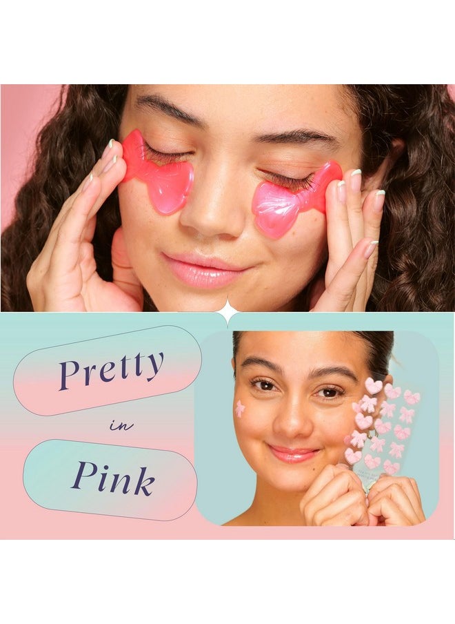 SpaLife - SpaLife PRETTY IN PINK UNDEREYE MASK & PIMPLE PATCH DUO - Hydrogel Undereye Patches for Dark Circles, Puffy Eyes - Hydrocolloid Pimple Patches - Valentine’s Day Gifts for Her - 42 Total Patches - Image 1