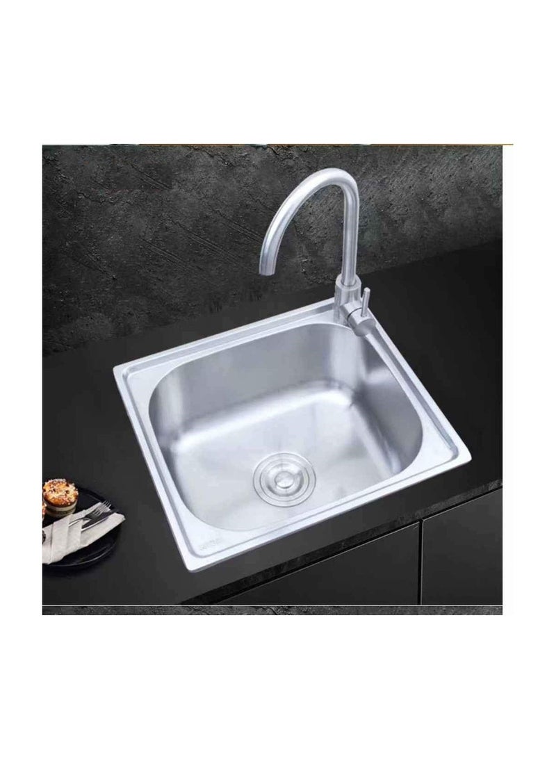 Kitchen Sink (Sink, 2 Mixer Holes, 48 X 43 Cm, 1mm