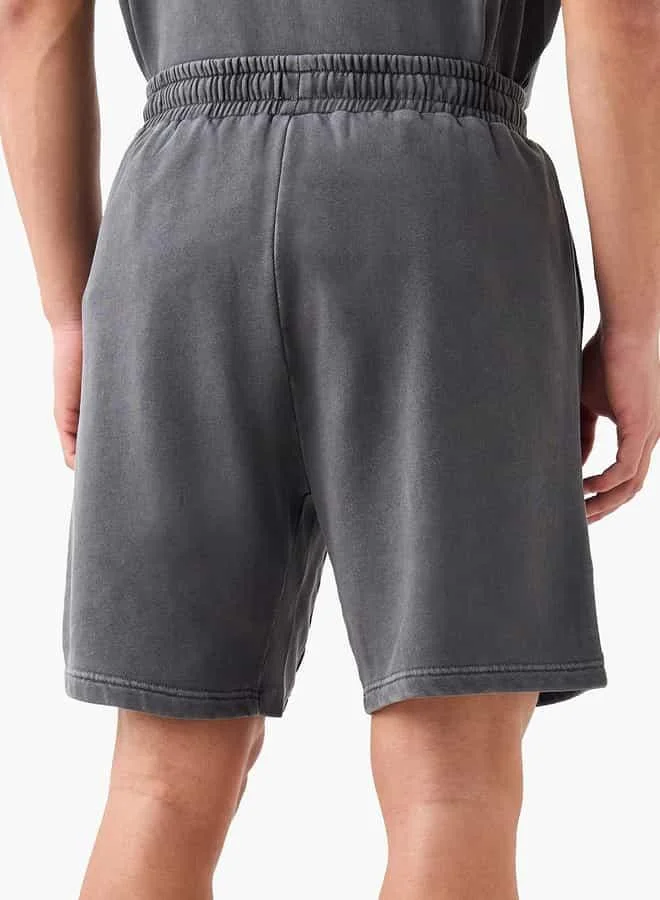 Kappa Kappa Textured Shorts with Drawstring Closure and Pockets