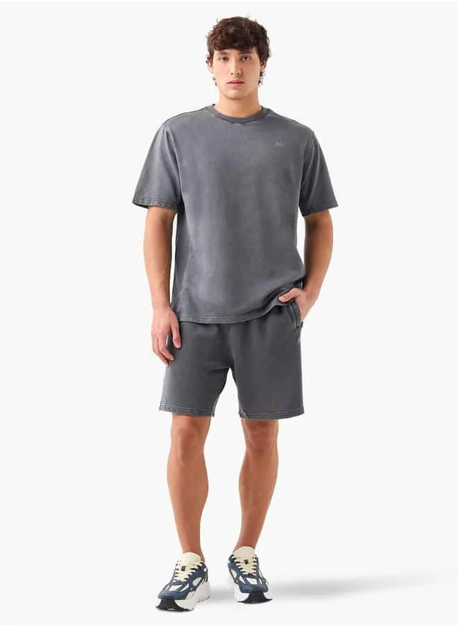 Kappa Kappa Textured Shorts with Drawstring Closure and Pockets