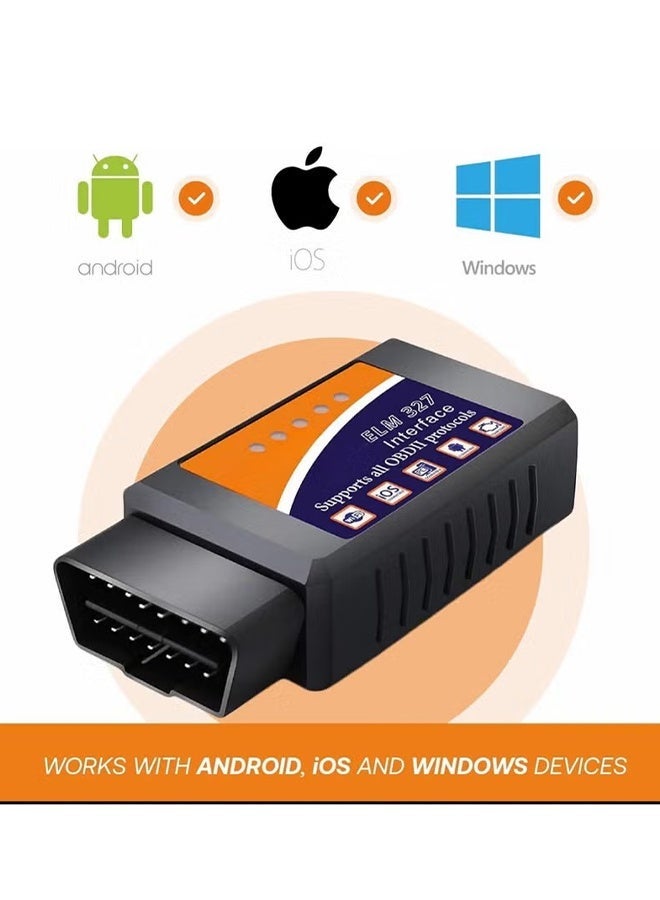 ELM327 OBD2 محول ماسح السيارات الضوئي بلوتوث، أداة قراءة وفحص الرمز التشخيصيّ للسيارة، أداة فحص ضوء المحرك - Image 2