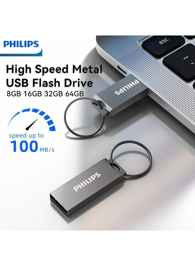 Philips 32GB High Speed USB 2 0 Flash Drive Metal Thumb Drive Keychain Compatible PC Laptop - Image 2