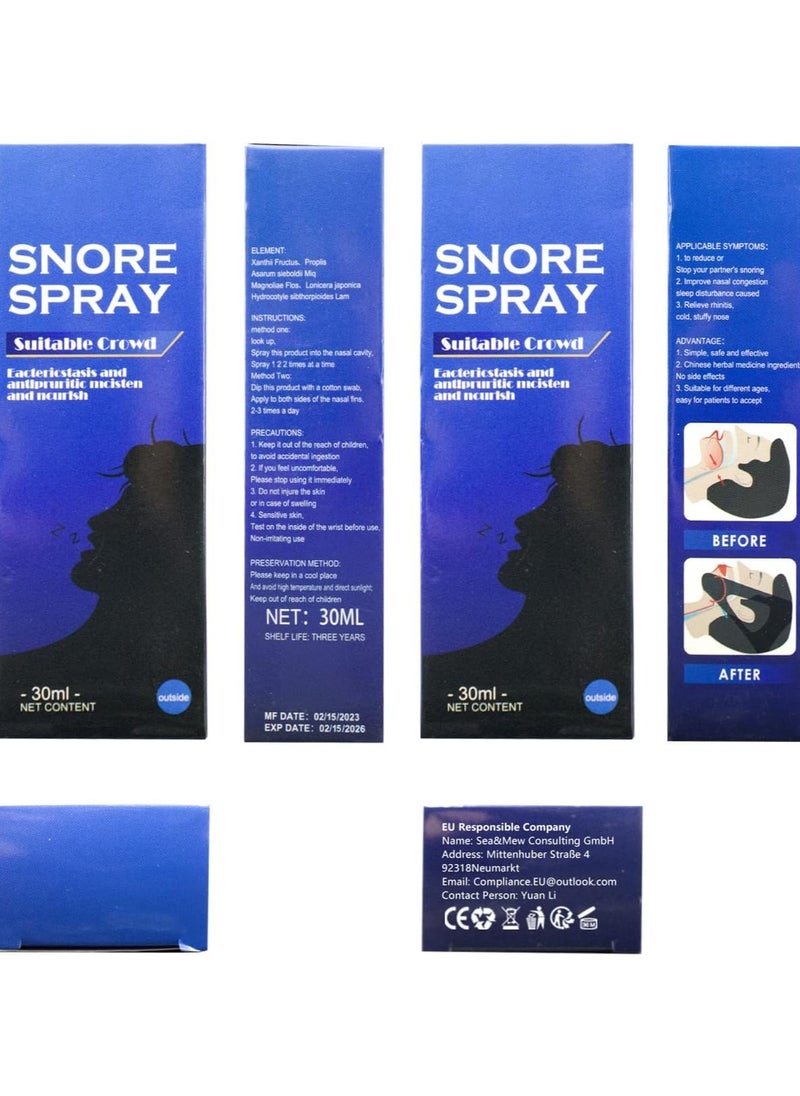 SOUTH MOON South Moon 30ml Snore Spray Herbal Ingredients Reduce Snoring Improve Nasal Congestion Relieve Rhinitis  - Image 4
