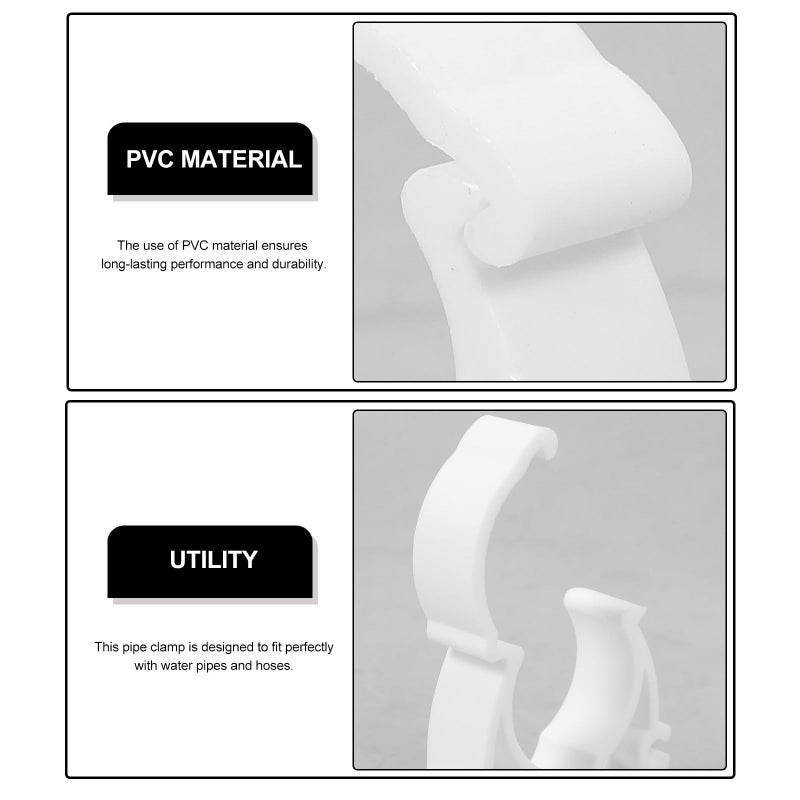 مشابك أنابيب PVC بيضاء 1 بوصة 100 قطعة أقواس تركيب على شكل U للسباكة والكهرباء - Image 4