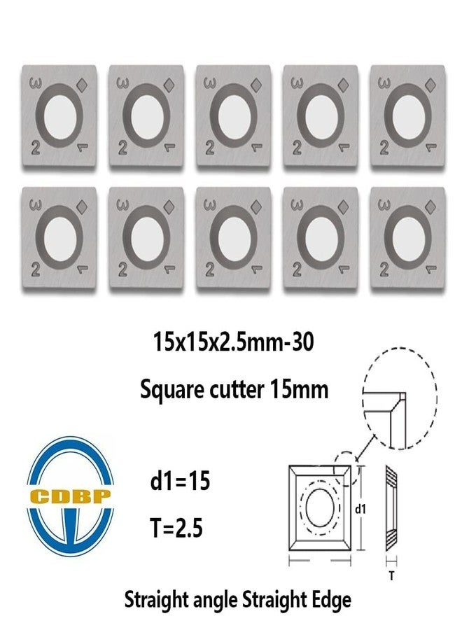 CDBP 15mm Square Straight Carbide Inserts for Woodturning, 15×15×2.5mm Replacement Cutter Knives for Woodworking Fits Spiral, Helical Planer Cutter, Head Wood, Lathe, Turning Tools, Ci1, 10pcs - Image 3